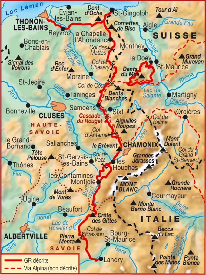 carte de chemin et route dans la montagne